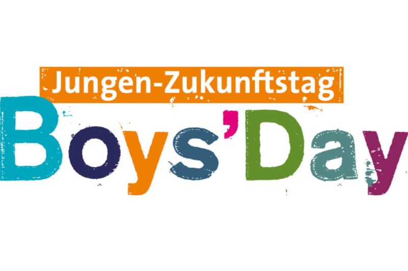 Bunter Schriftzug "Jungen-Zukunftstag. Boys´Day".