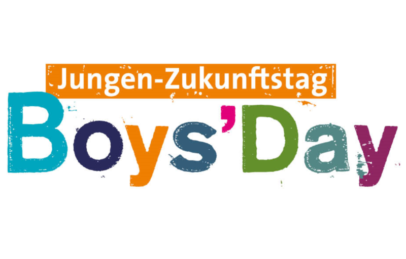 Bunter Schriftzug "Jungen-Zukunftstag. Boys´Day".